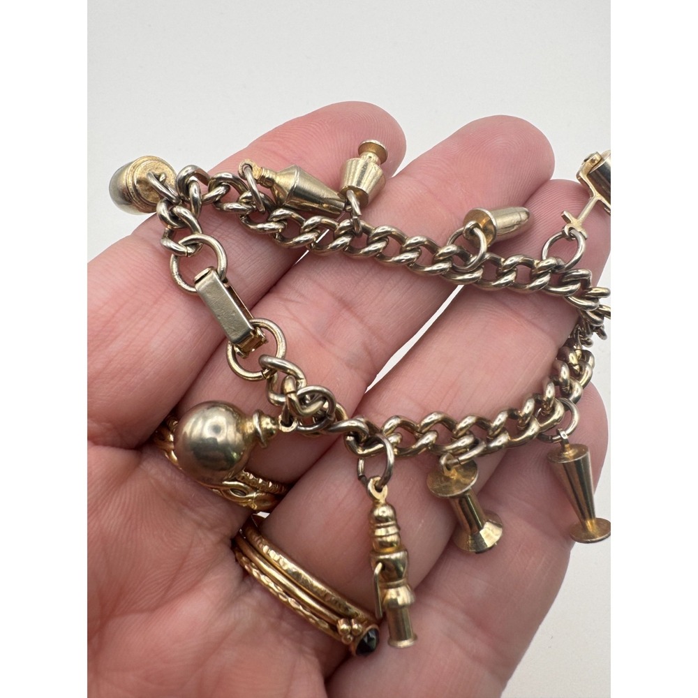 Vintage Charm Bracelet Office Theme Barware Moveable Bell Roller Lamp 1950s - Picture 8 of 9